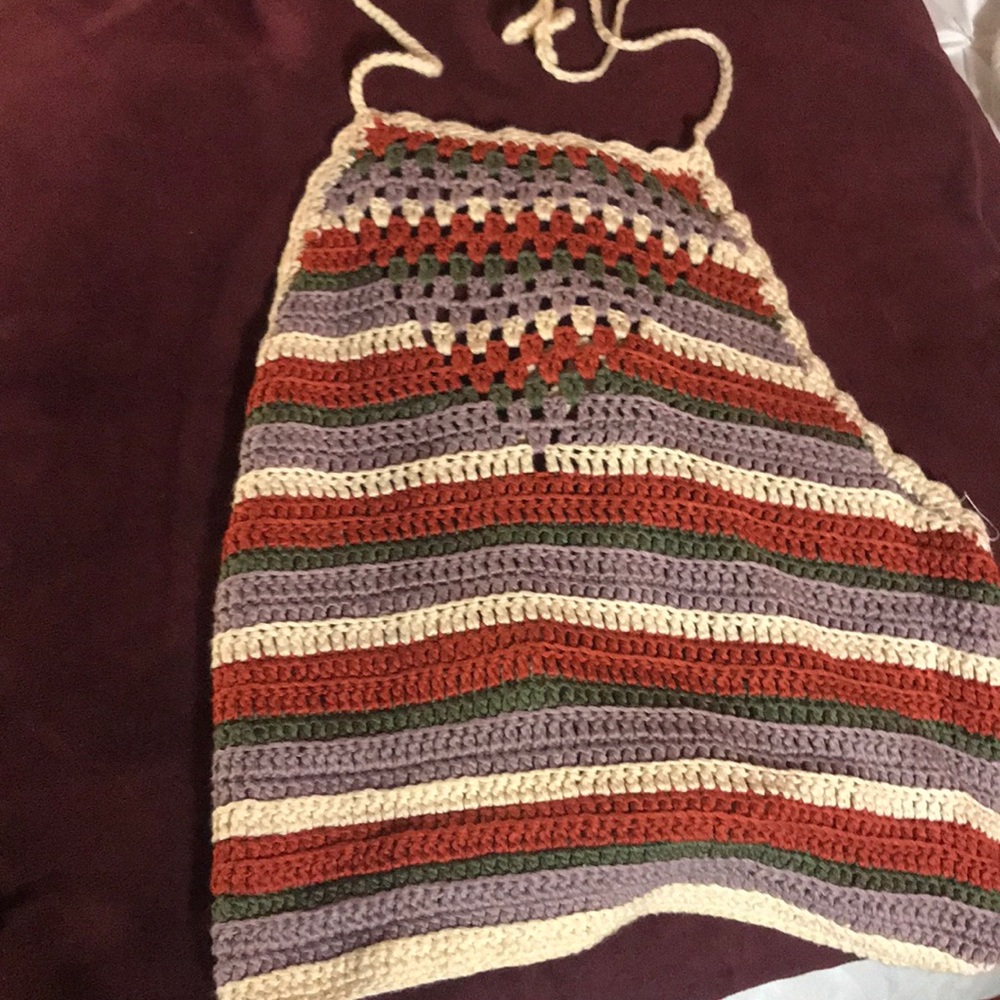 Knitted halter crop top